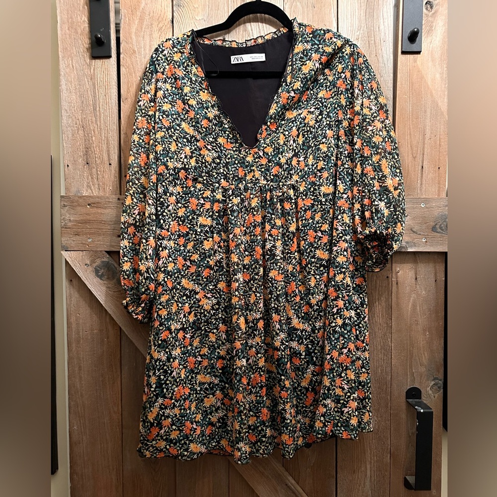 Babydoll 3/4 length sleeves floral print